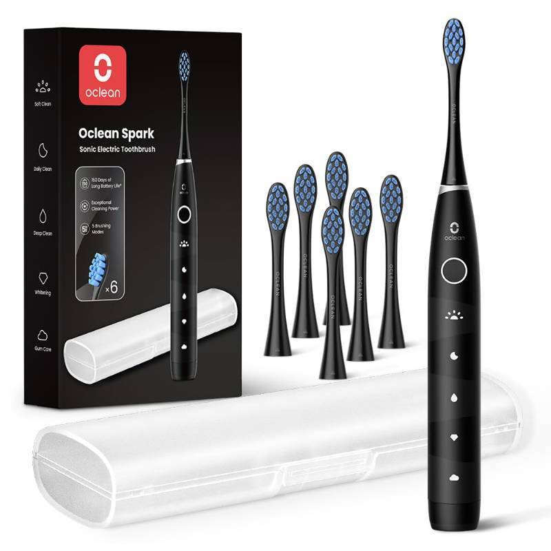lot 47046 image: Oclean Electric Toothbrush for Adults, 150 Days Battery Life Electric Toothbrush, USB Rechargeable Sonic Travel Toothbrush with 6 Brush Heads & Travel Case, 5 Modes and Smart Timer