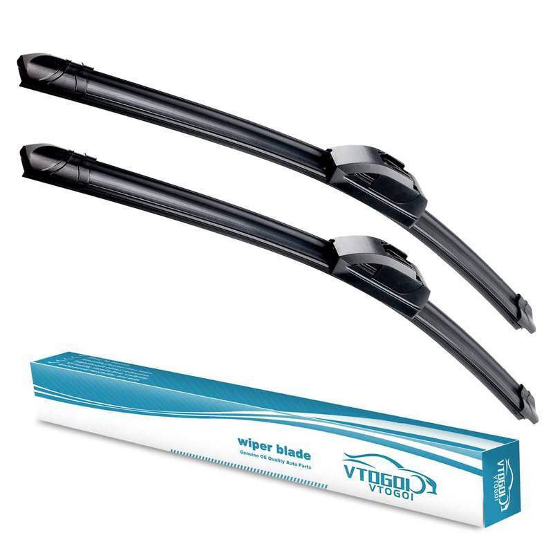 lot 37592 image: VTOGOI OEM Quality 2418 Premium All-Season Auto Windshield Natural Rubber J-Hook Wiper Blades(Pack of 2)