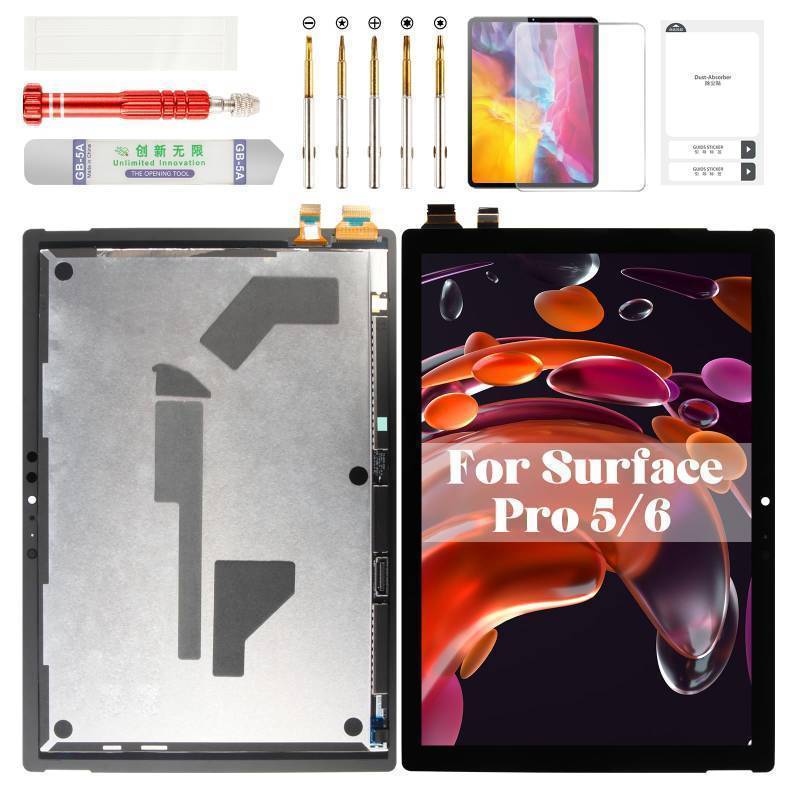 lot 54251 image: Microsoft Surface Pro 5 Screen Replacement 1796 for Surface Pro 6 LCD Digitizer Repair Kits for Microsoft Surface Pro 56 LP123WQ1 Touch Screen Display Replacement Assembly 12.3 Black - Retail $107