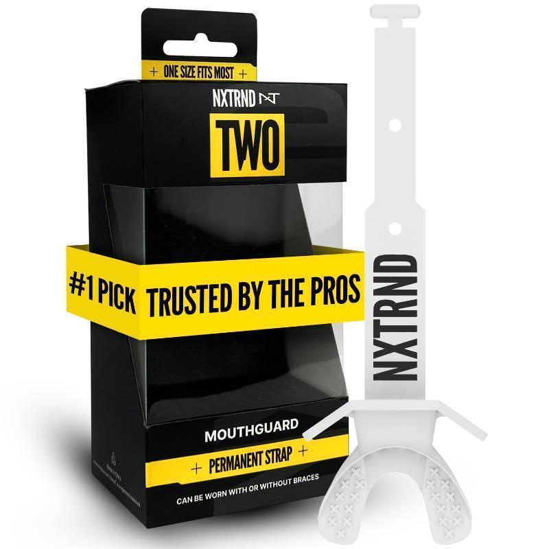 lot 54273 image: Football Mouth Guard, Football Mouthpiece with Strap, Fits Adult & Youth (White) - Retail $20