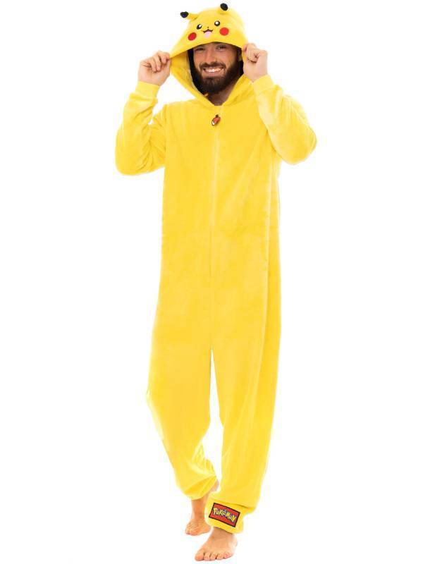 lot 54342 image: Pokemon Mens Onesie Pikachu Yellow Medium - Retail $60