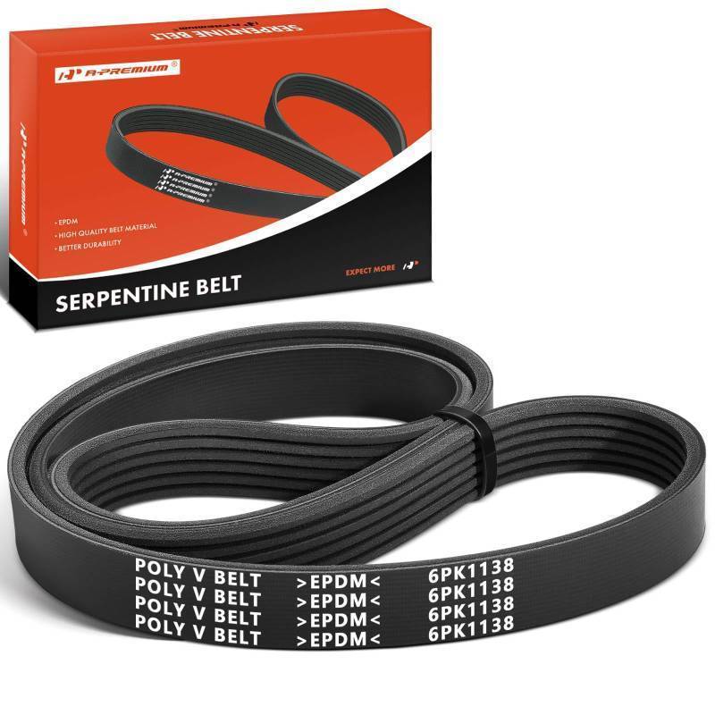 lot 54408 image: A-Premium Engine Serpentine Drive Belt Compatible with Ford, Honda, Lincoln, Mazda & Mercury Cars - Explorer, Escape, Fusion, Edge, Taurus, Flex, MKZ, MKX, MKS, MKT, 6, CX-9, Mariner, Milan, & More - Retail $19