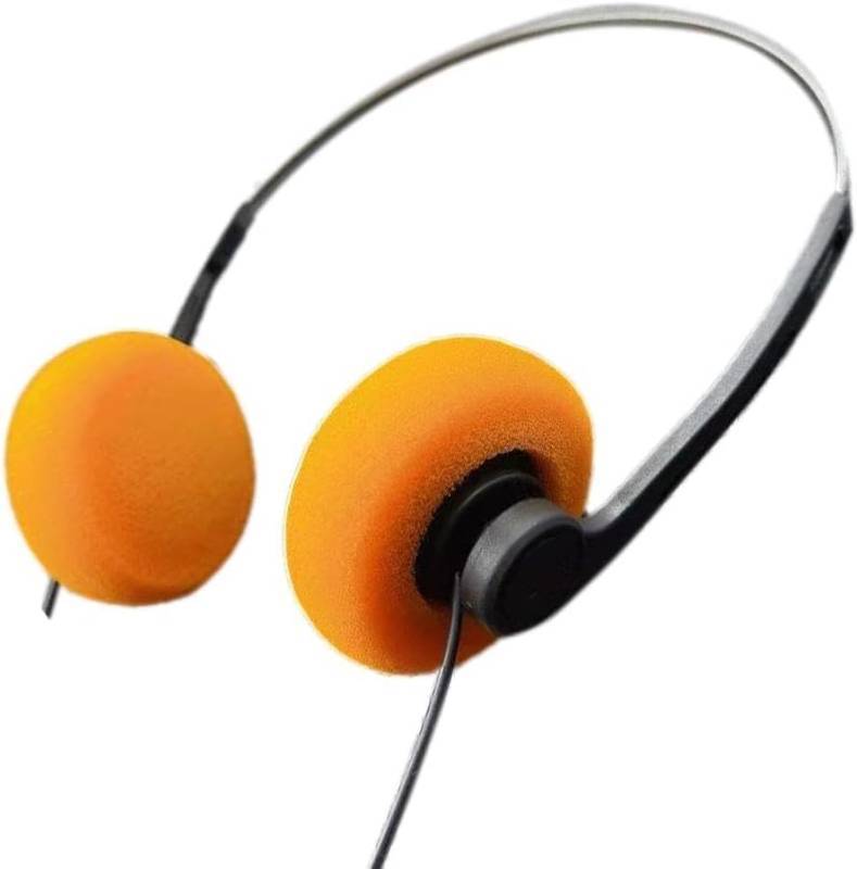 lot 54421 image: Retro Over-Ear Headphone, Vintage Feelings Underwire Headphones, Retro Lightweight Earphones, Hi-Fi Stereo Earphone Headset, Headphone for Most Mobile Phones Playback Devices Headphones (Orange) - Retail $8