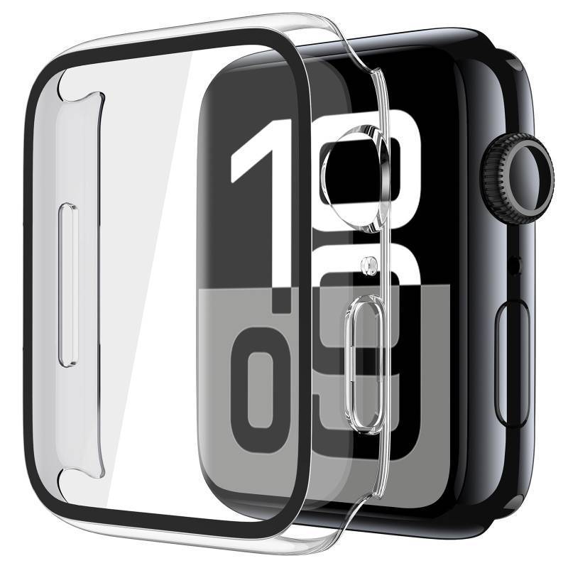 lot 61525 image: 2 Pack Tempered Glass Case Compatible for Apple Watch Series 11 (2025) Series 10 46mm, Hard PC Screen Protector Protection Ultra-Thin Lightweight Scratch-Resistant Cover for iWatch, Transparent - Retail $8