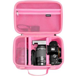 lot 43914 image: Hard Case Compatible with Sony Alpha 7 II III IV7R V Camera, for Nikon, for Canon, for Pentax and More. Large Capacity With Mesh Pocket for Lens, Charger, Cables, Cards and Accessories.-Pink - Retail $27