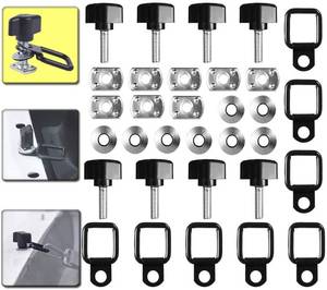 lot 43931 image: Universal Hard Top Quick Removal Fastener Thumb Screw Nut  Tie-Down D-Rings Compatible for 1995-2018 Wrangler YJ TJ JK JKU Sports Sahara Freedom Rubicon X & Unlimited X 24 Door (Pack of 8) - Retail $14