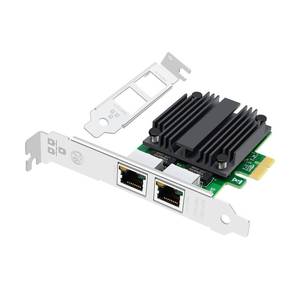 lot 43932 image: 2.5G Dual Port Gigabit Network Card with Intel I225 Chip LAN NIC Card, 2500M Gigabit Dual RJ45 Ports Ethernet Server Adapter Support Windows 1110 Windows Server 2022 - Retail $46