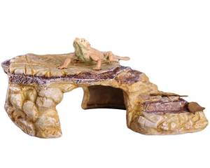 lot 43955 image: Turtle Basking Climbing Platform Aquarium Fish Tank Ornament Reptile Climbing Ramp Decorations for Salamanders Amphibians Newts, Terrace Tortoise Resting - SandyBrown - Retail $19