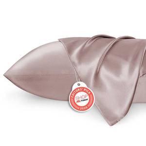 lot 43961 image: Bedsure Satin Pillowcase 2 Pack Similar to Silk Pillow Cases Standard Size, Pillow Case for Sleeping Women with Envelope Closure, Gifts for Women Men, Dusty Rose, 20x26 Inches, 2pcs - Retail $8