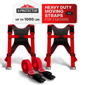 lot 43973 image: X-Protector Moving Straps - 2 Pairs - Lifting Straps for 2 Movers - Move Furniture Easily and Safely - Perfect for Lifting & Moving Heavy Objects (Adjustable Length 50-118) - Retail $28