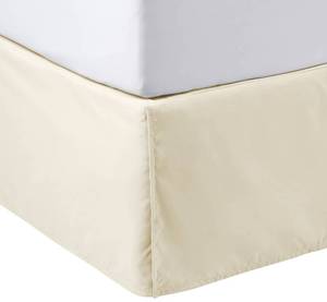 lot 43976 image: Amazon Basics Lightweight Pleated Bed Skirt, Queen, Beige, Solid - Retail $10