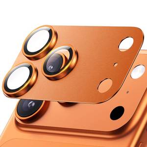 lot 43993 image: iPhone 17 Pro Camera Lens Protector - 12FT Shatterproof Military Grade Strong Adsorption Top 9H Tempered Glass Camera Screen Full Protective Cover Case Friendly,Cosmic Orange - Retail $15