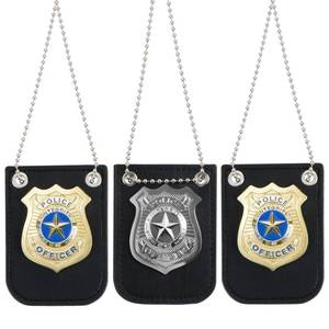 lot 44026 image: Spooktacular Creations Gold and Silver Badge Set for Police Pretend Halloween Dress Up Games, Cop Play Costume Accessories, Party Favors, Christmas Stuffers for Boys Men Women - Retail $9