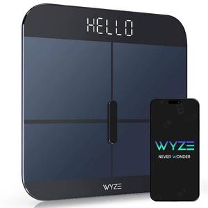 lot 44036 image: Wyze Smart Scale X - Digital Bathroom Scale for Body Weight, BMI, Body Fat, Muscle Mass, Heart Rate Monitor  ITO Glass & LED Backlight  Batteries Included, 400 lbs - Retail $40