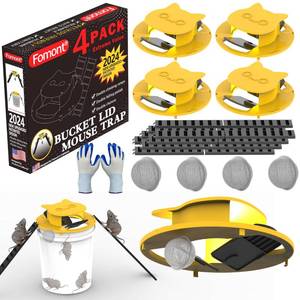 lot 44037 image: 2025 New Upgraded Bucket Lid Mouse Trap-Metal Bait Cage-Auto Reset-5 Gallon Bucket Fit-Humane-Indoor Outdoor-Rat Trap - Retail $26