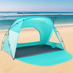 lot 44054 image: Beach Tent, Portable Sun Shelter for 2346-8 Person with UPF 50 UV Protection, Easy Setup Waterproof Beach Shade Canopy Cabana for Family Outdoor and Picnics, Fishing with Carrying Bag - Retail $50