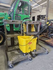 lot 11505 image: Rubbermaid WaveBrake Commercial Mop Bucket with Wheels and Carts