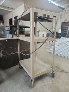 lot 11508 image: Industrial Rolling Equipment Cart with Power Outlets