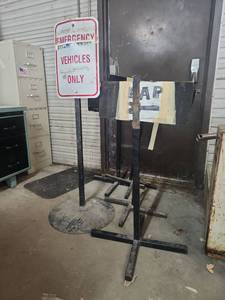 lot 11516 image: Emergency Vehicles Only Metal Sign with Music Stands