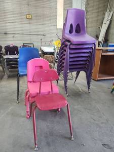 lot 11534 image: Bulk Lot of Colorful School Classroom Chairs - Various Sizes