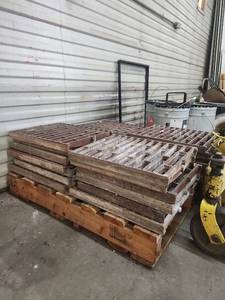 lot 11536 image: Bulk Lot of Industrial Cast Iron Trench Drain Grates