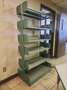 lot 16535 image: 6ft Industrial Metal Library Shelving Unit