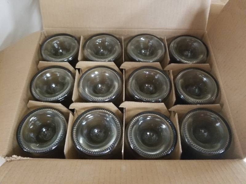 lot 5382 image: Case of Clear Glass Wine Bottles 12  case - Two