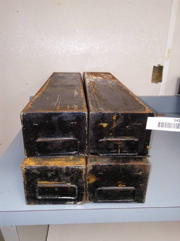 lot 5424 image: Metal Handled Drawers set of 4