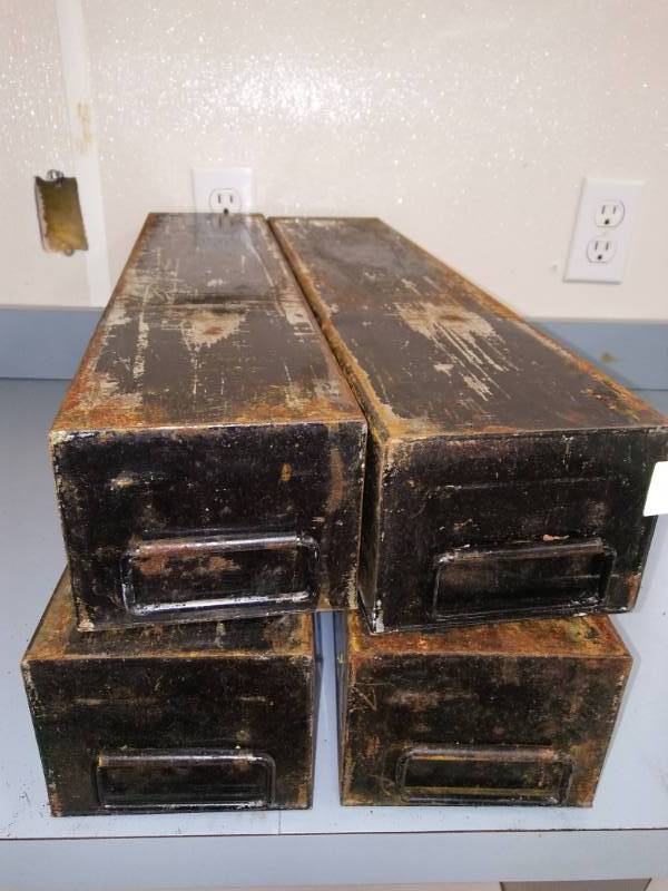 lot 5425 image: Metal Handled Drawers set of 4