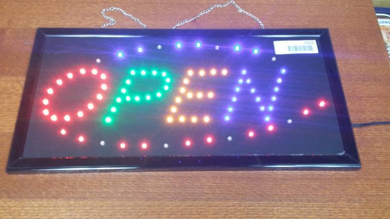 lot 5323 image: Open Sign Bright Rainbow LED up to 10,000hrs 2 Mode