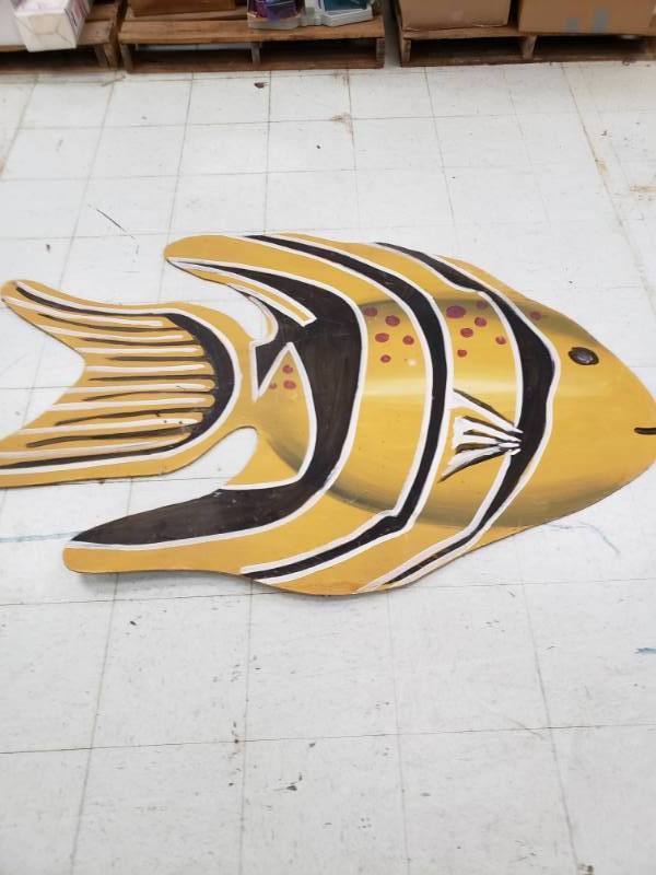 lot 5298 image: Huge Wooden Fish Wall Art