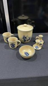 lot 1077 image: Pfaltzgraff dinner ware and candle sticks