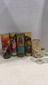 lot 1103 image: Vintage Sugar Coated Glass Candles