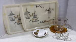 lot 1144 image: Vintage Trays, Shot Glasses, Amber Tray and more