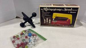 lot 1147 image: Ronco Rhinestone & Stud Setter with Large Iron Jack and Marbles