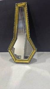 lot 1185 image: Framed mirror keyhole shaped 20x10