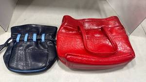 lot 1208 image: Red and blue hand bags