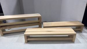 lot 1217 image: 4 wooden wall shelves 3.5x16x4