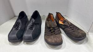 lot 1234 image: Steel toed shoes and rocket dog shoes size 10
