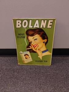 lot 1807 image: Wall Decor.  Bolane Cigarettes Advertising.  15.5 x 11.5