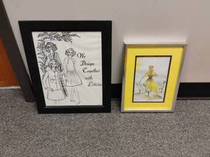 lot 1808 image: Wall Decor.  Lady Designers.   Largest 16 x 13