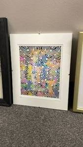 lot 1837 image: Framed signed wall decor 14 x 11 in