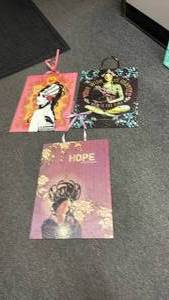 lot 1843 image: Wall decor trio 16 x 12 in each