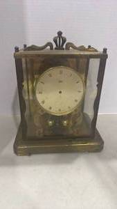 lot 2000 image: Vintage Aug. Schatz & Sohne 1000-day brass mantle clock needs repaired 10x8x6