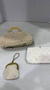 lot 2033 image: White Beaded Evening Purses