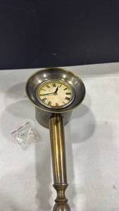 lot 2099 image: Brass wall Clock 16 inches tall