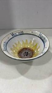 lot 2106 image: Kansas Pottery Sunflower Bowl 4x9 inch