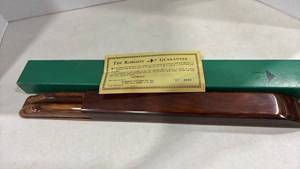 lot 2114 image: Luxury Polished Dark Wood Robeson Cutlery Knife Box with Guarantee Certificate