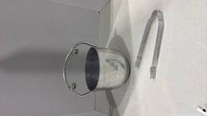 lot 2116 image: Cromwell hand wrought aluminum ice bucket and tongs