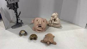 lot 2119 image: Clay and Metal Sculptures